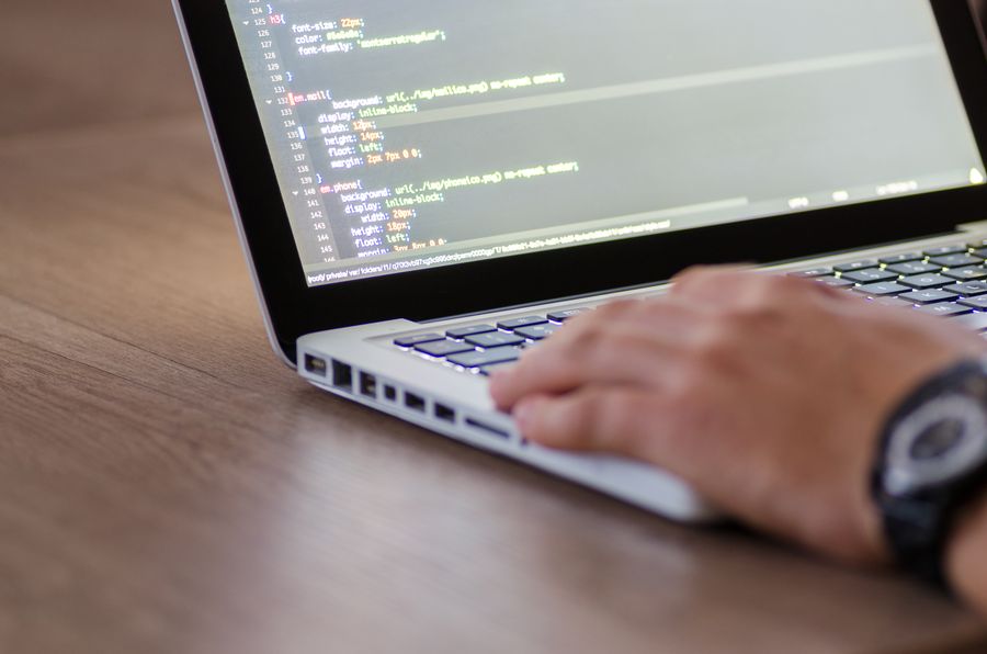 Developer building a website