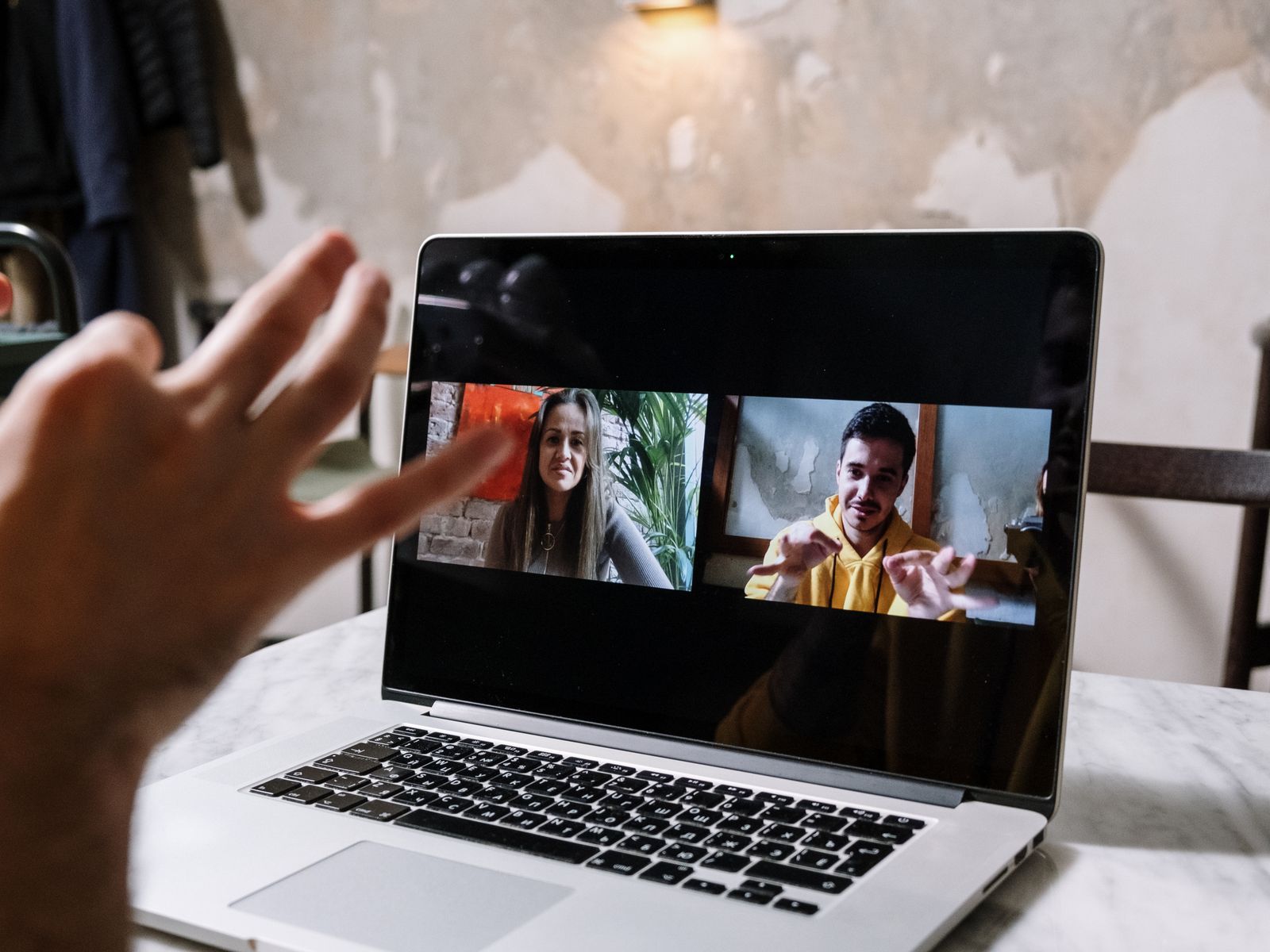 Team on a remote video call